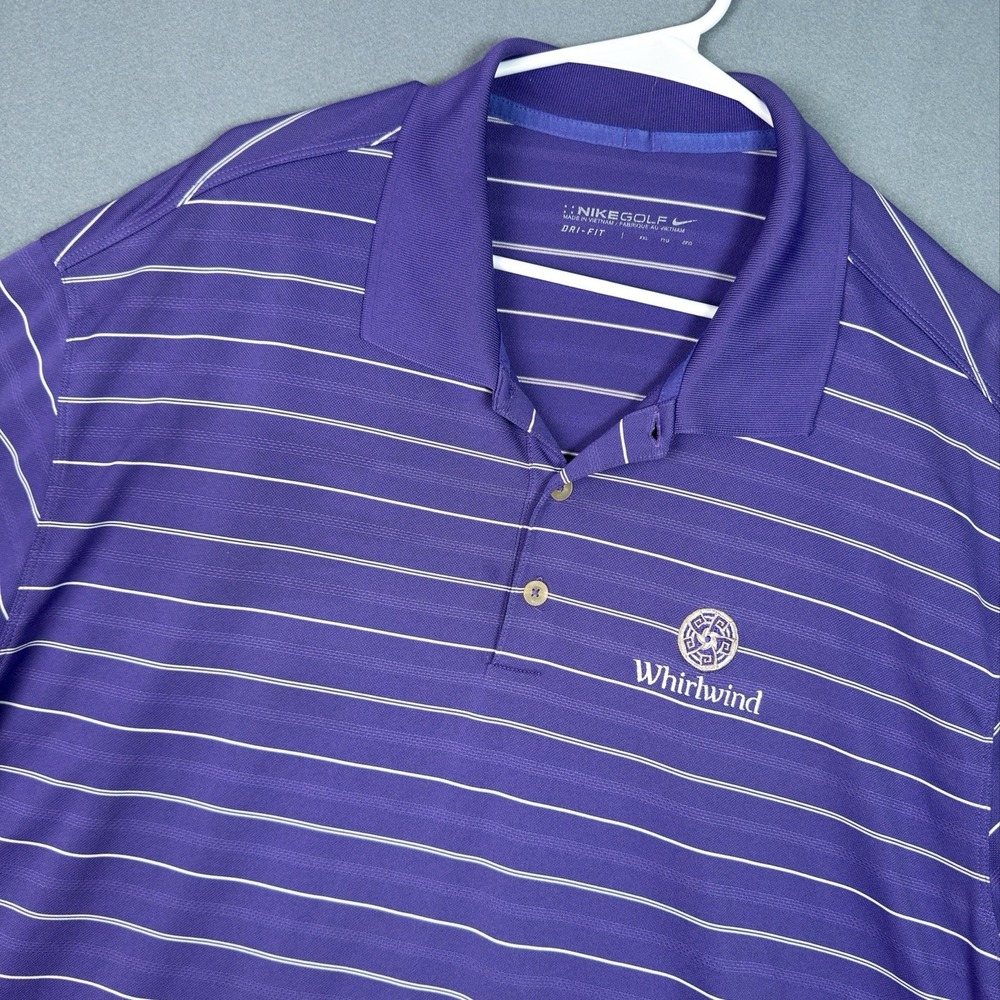 Nike Golf Dri-FIT Polo Mens XXL Purple Stripe Whirlwind Golf Club Arizona